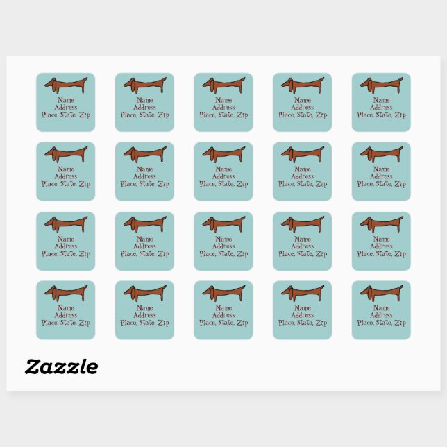 Sticker Carré Famous Abstract Dachshund (Feuille)