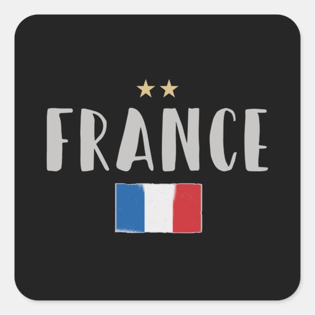Sticker Carré Fan de football France Chemise Française (Devant)