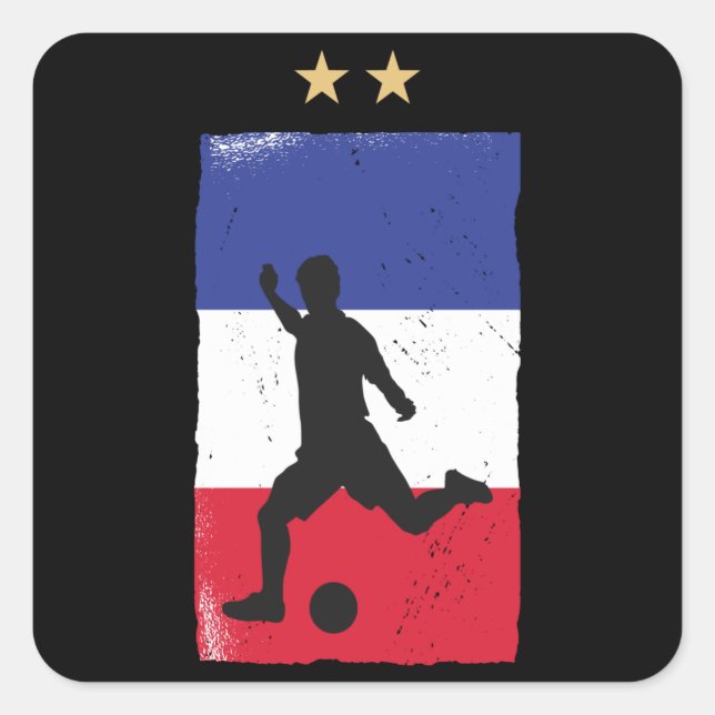 Sticker Carré Fan de football France Chemise Française (Devant)