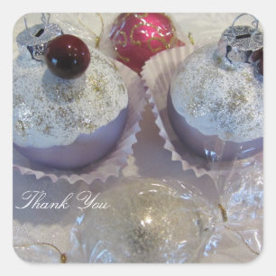 Sticker Carré Fancy Merci Cupcake