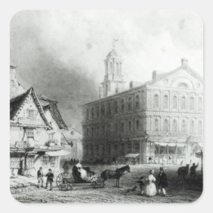 Sticker Carré Faneuiel Hall, Boston