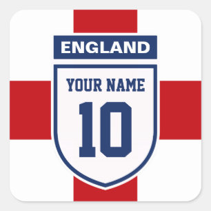 Sticker Carré Fans d'allégeance de l'Angleterre - nombre nommé