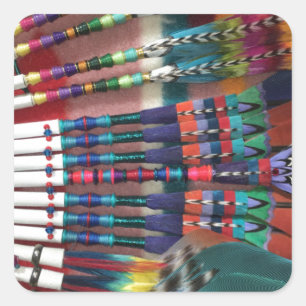 Sticker Carré Fans d'église de Natif américain, tasse de café