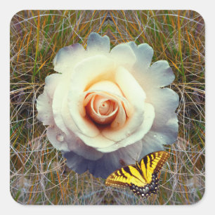 Sticker Carré Fantastique flore Poster brillant