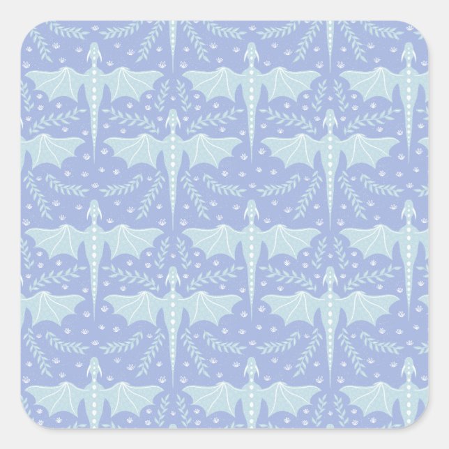 Sticker Carré Fantasy Botanical Dragon (Devant)