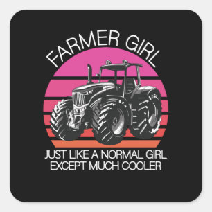 Sticker Carré Farmer girl