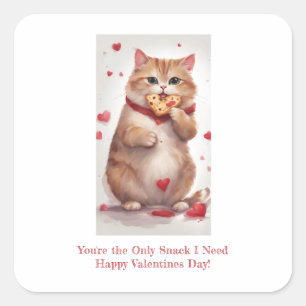 Sticker Carré Fat mignon biscuit snack Valentines Day