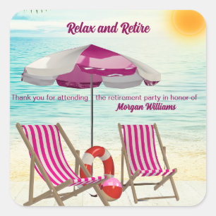 Sticker Carré Fauteuil de plage tropical pour se détendre et pre