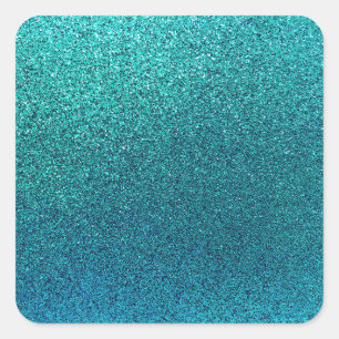 Sticker Carré Faux Aqua Turquoise Turquoise Blue Parties scintil