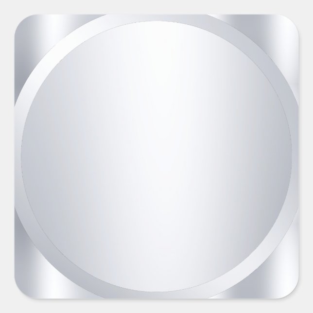 Sticker Carré Faux Argent Métallurgique Look Blank Modèle tendan (Devant)