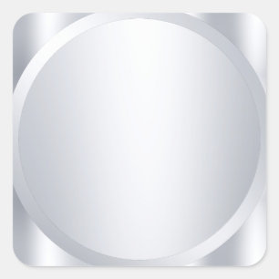 Sticker Carré Faux Argent Métallurgique Look Blank Modèle tendan
