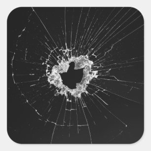 Sticker Carré Faux Cracké Conception cassée - Drôle Dissuasion d