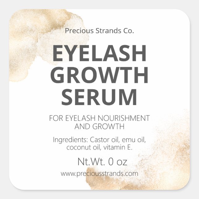Sticker Carré FAUX Eyelash Eyelash Eyebrow Ou Hair Croissance Se (Devant)