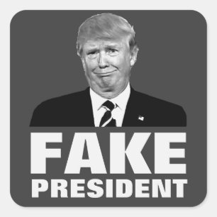 Sticker Carré FAUX PRÉSIDENT de Donald Trump