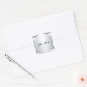 Sticker Carré Faux Silver Metallo Look Ajouter Votre Modèle De T