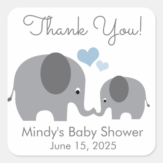 Sticker Carré Faveur de Baby Shower Petite Cacahuète Maman & Béb (Devant)