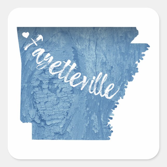 Sticker Carré Fayetteville Arkansas Wood Grain (Devant)