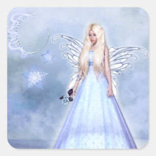 Sticker Carré Fée de lune princesse