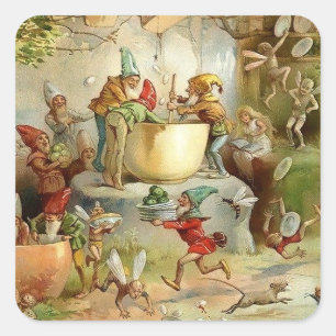 Sticker Carré “Fées victoriennes” par E S Hardy