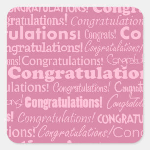 Sticker Carré Félicitation pour le mariage