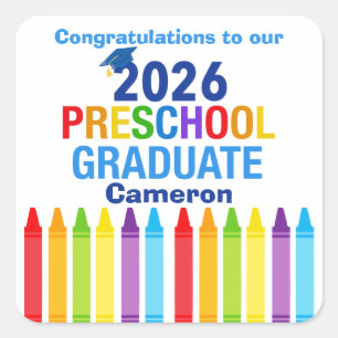Sticker Carré Félicitations diplômé de maternelle fête personnal