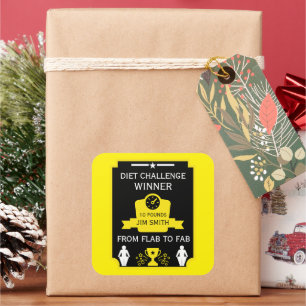 Sticker Carré Félicitations pour perte de poids