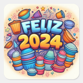 Sticker Carré Feliz 2024!