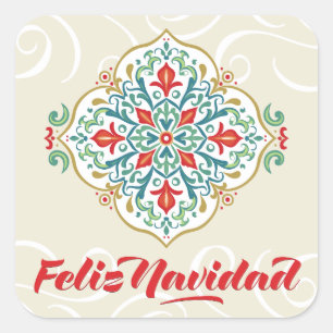Sticker Carré Feliz Navidad Mexique Langue espagnole Noël