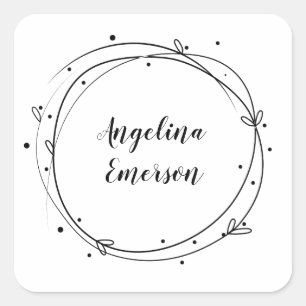 Sticker Carré Feminine Wreath Bijoux artisanaux en métal brossé