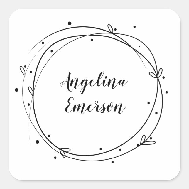 Sticker Carré Feminine Wreath Bijoux artisanaux en métal brossé (Devant)