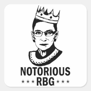 Sticker Carré Féministe, RBG célèbre, Ruth Bader Ginsburg