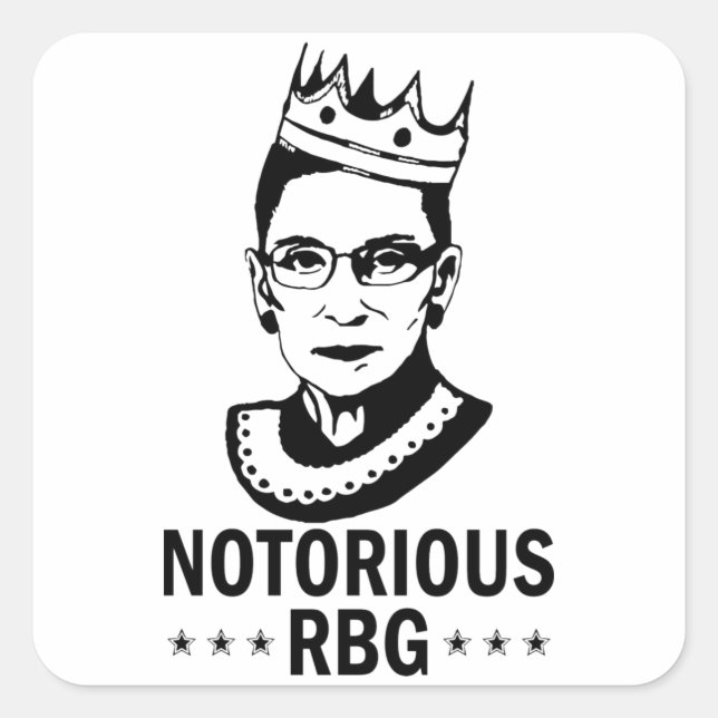 Sticker Carré Féministe, RBG célèbre, Ruth Bader Ginsburg (Devant)