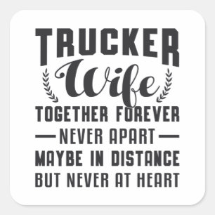 Sticker Carré Femme De Camionneurs Ensemble Pour Jamais Ne S'Ass