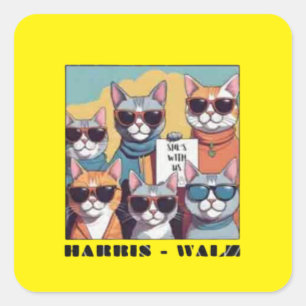 Sticker Carré Femme de chat sans enfant dames de chat sans enfan