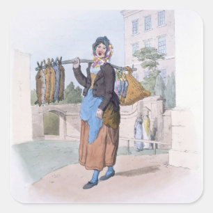 Sticker Carré Femme de lapin, de "costume de la