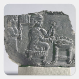 Sticker Carré Femme d'Elamite tournant, Néo--Elamite période,