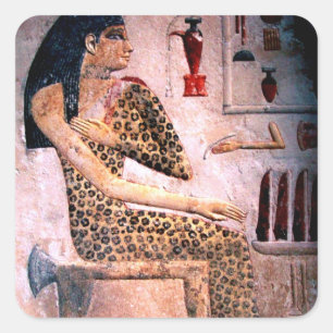 STICKER CARRÉ FEMME ÉLÉGANTE, MODE ET BEAUTÉ DE L'ÉGYPTE ANTIQUE