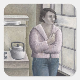 Sticker Carré Femme fumant 1996