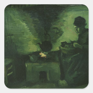 Sticker Carré Femme rurale de Vincent van Gogh par le foyer