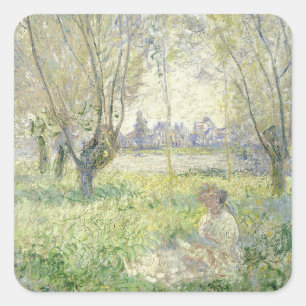 Sticker Carré Femme sous les saules, Monet 1880