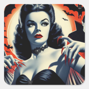 Sticker Carré Femme vintage Goth Vampire