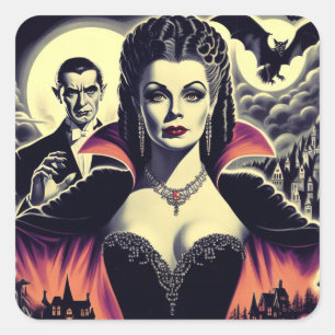 Sticker Carré Femme vintage Hot Vampire