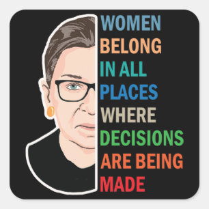 Sticker Carré Femmes Appartenant À Tous Les Endroits Ruth Bader 
