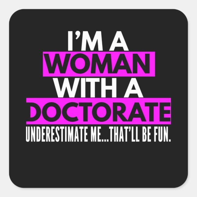 Sticker Carré Femmes Docteur Cadeaux pour femmes Mlle Mme Mme Mm (Devant)