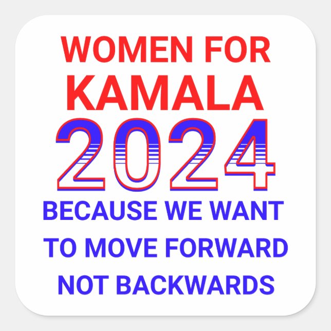 Sticker Carré Femmes pour l'élection de Kamala Harris 2024 (Devant)