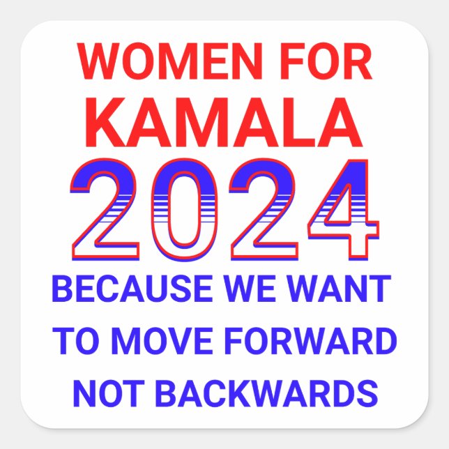 Sticker Carré Femmes pour l'élection de Kamala Harris 2024 (Devant)