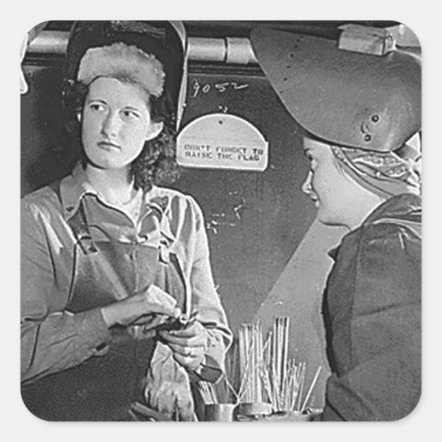 Sticker Carré Femmes soudeuses (Devant)