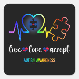 Sticker Carré Femmes Vivent Amour Accepter Sensibilisation sur l