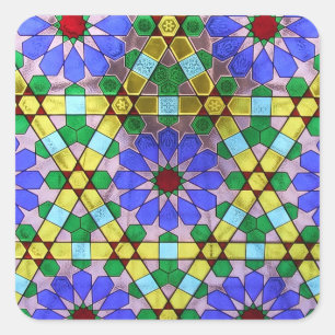 Sticker Carré Fenêtre en verre teinté géométrique de Nouveau