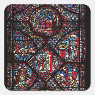 Sticker Carré Fenêtre représentant des scènes